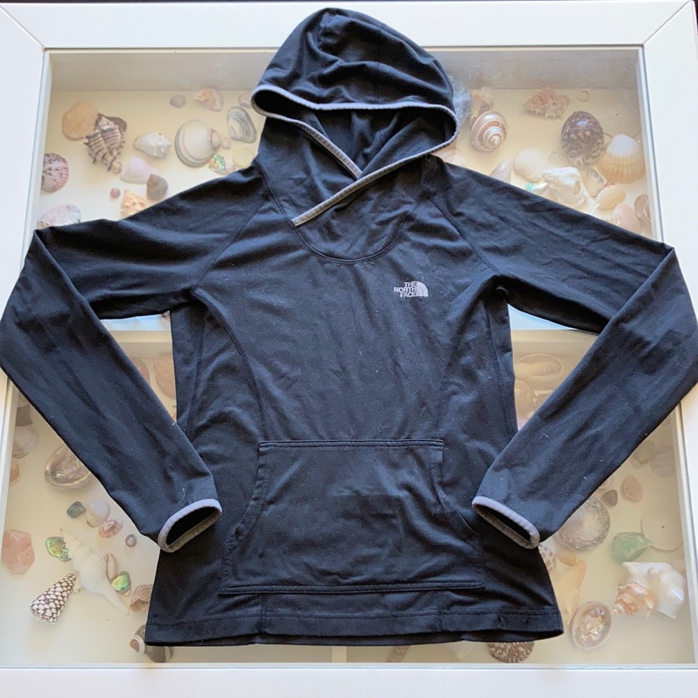 North Face. Long sleeve/hooded athletic shirt